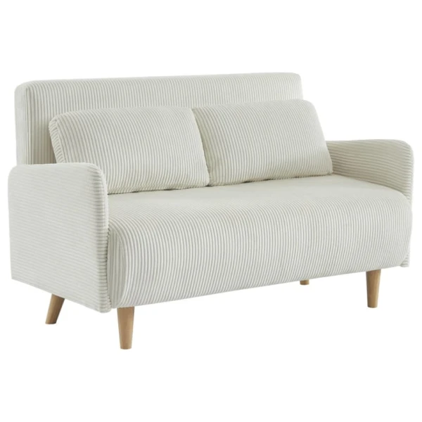 2-Sitzer-Sofa mit weißem Cordbezug