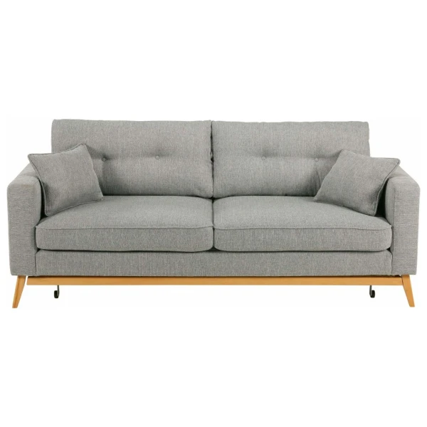 3/4-Sitzer-Schlafsofa im skandinavischen Stil, hellgrau