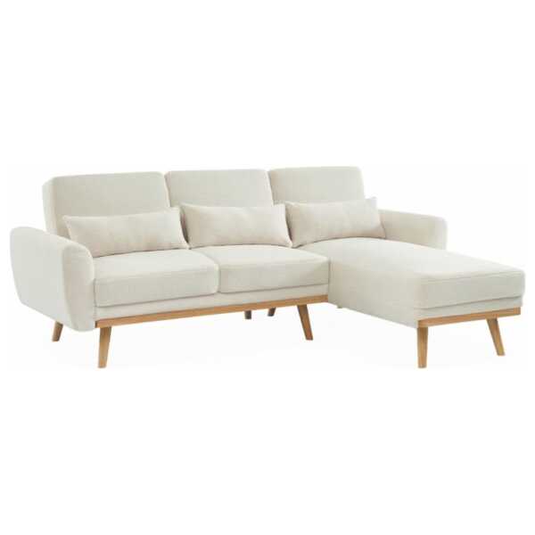 3-Sitzer Schlafsofa mit Bouclé-Bezug und beidseitig montierbarer