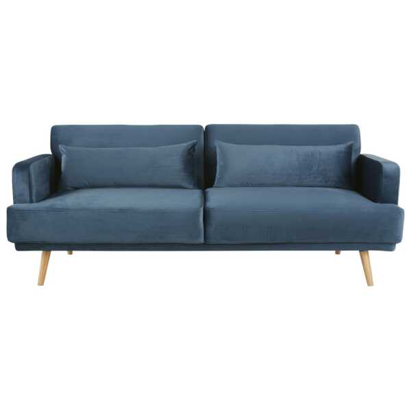 3-Sitzer-Sofa Clic-Clac mit dunkelblauem Samtbezug