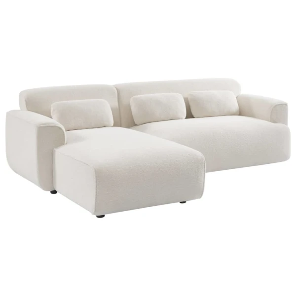 3-Sitzer-Sofa, Recamiere links, Bouclé-Bezug