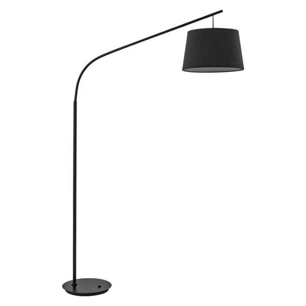 Bogenlampe Daddy mit Textilschirm, schwarz