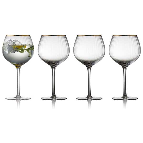 Lyngby Glas Palermo Gold Gin & Tonicglas 65 cl 4er Pack Klar-gold
