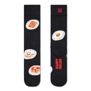 Black Breakfast Crew Sock