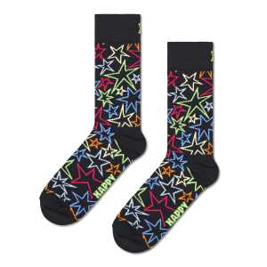 Black Mega Star Crew Sock