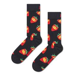 Black Strawberry Fresh Crew Sock