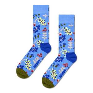 Blue Autumn Leaf Crew Sock