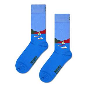 Blue Boats Crew Sock