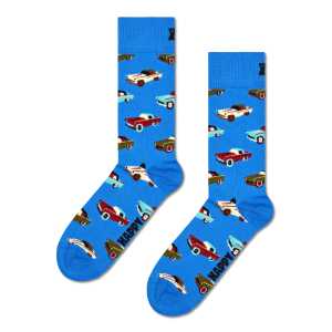 Blue Car Crew Sock