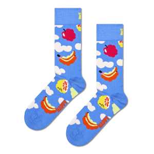 Blue Cloudy Fruit Crew Sock