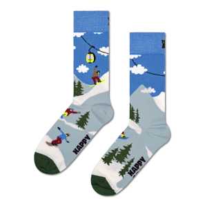 Blue Snowboard Crew Sock