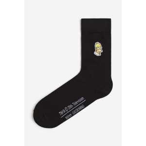 H&M Socken mit Motiv Schwarz/Die Simpsons in Größe 37/39. Farbe: Black/the simpsons