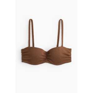 H&M Wattiertes Balconette-Bikinitop Braun, Bikini-Oberteil in Größe 80C. Farbe: Brown