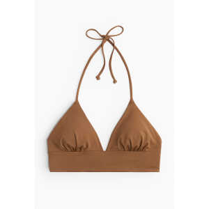 H&M Wattiertes Triangel-Bikinitop Braun, Bikini-Oberteil in Größe 38. Farbe: Brown