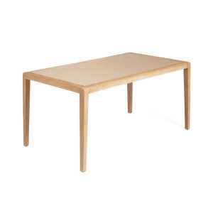 Kave Home - Better Tisch aus beigem Polyzement und massivem Akazienholz 160 x 90 cm FSC 100%