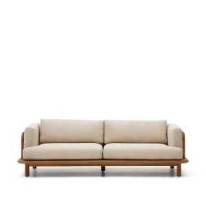 Kave Home - Turqueta 3-Sitzer-Sofa aus massivem Teakholz FSC 100% 230 cm