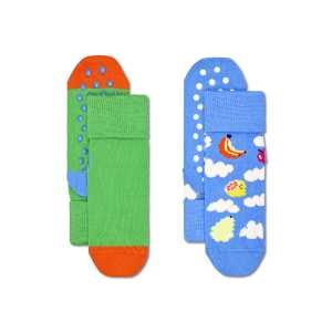 Kids 2-Pack Cloudy Fruit Anti-Slip Socks