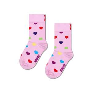 Kids Light Pink Heart Crew Sock