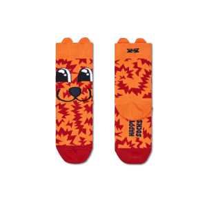 Kids Orange Fox Crew Sock