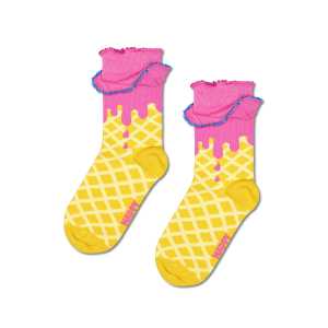 Kids Yellow Ice Cream Crew Sock