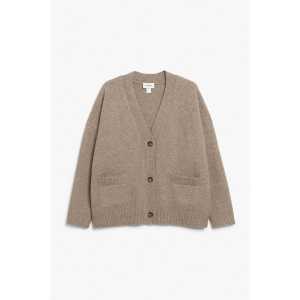 Monki Locker geschnittene Strickjacke Taupe Braun, Cardigans in Größe XL. Farbe: Mole brown