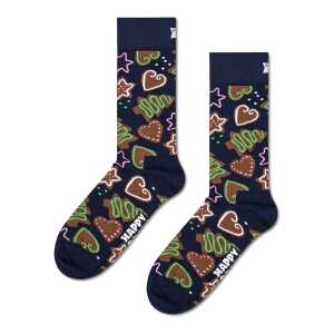 Navy Gingerbread Cookies Crew Sock