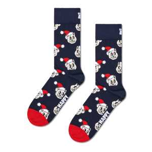 Navy Holiday Cat Crew Sock