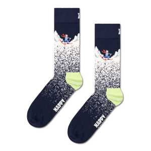 Navy Snowy Night Crew Sock