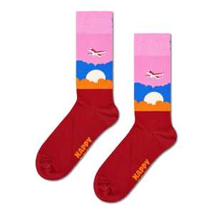 Pink Airplane Crew Sock