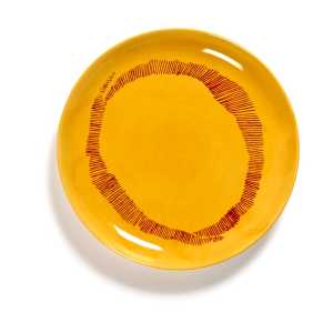 Serax Ottolenghi Feast Teller S Ø19 cm 2er Pack Yellow stripes-red