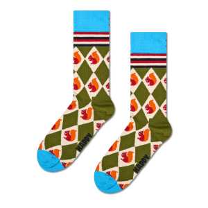 Turquoise Squirrel Argyle Crew Sock