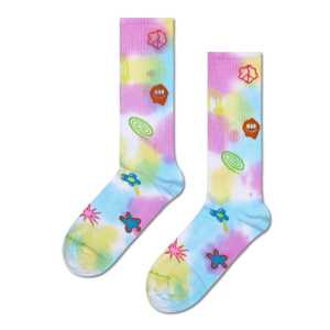 White Hyper Tie-Dye Sneaker Crew Sock