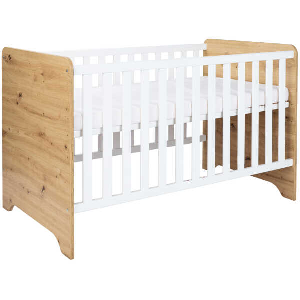 arthur berndt BABYBETT Weiß, Eiche Artisan