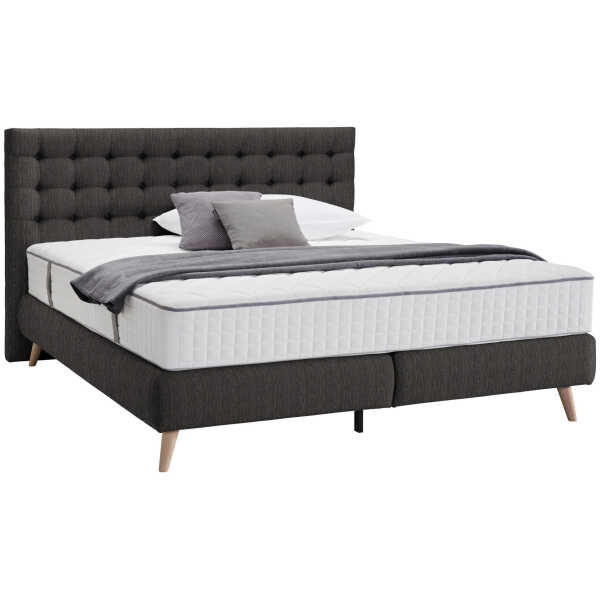 Welnova BOXSPRINGBETT Dunkelgrau