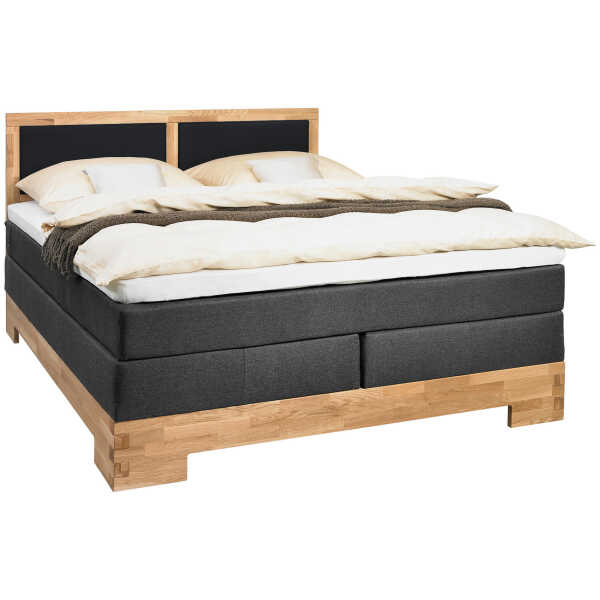 Linea Natura BOXSPRINGBETT Braun, Eiche