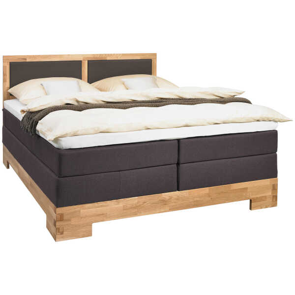 Linea Natura BOXSPRINGBETT Schlamm, Eiche