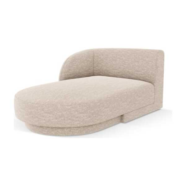 Chaiselongue links aus Chenille-Stoff beige