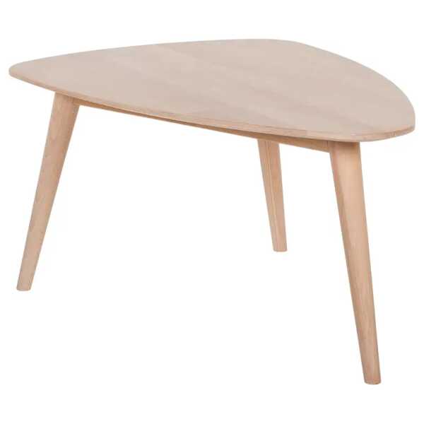 Massiver Couchtisch 90 x 60cm Beige/Buche Weißöl