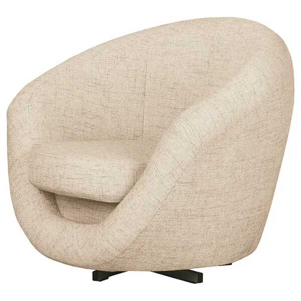 Drehsessel Beige/Creme Strukturstoff Lawan 92 x 75 x 80cm