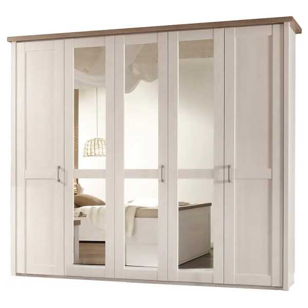Drehtürenschrank 241 x 213 x 61cm Weiß