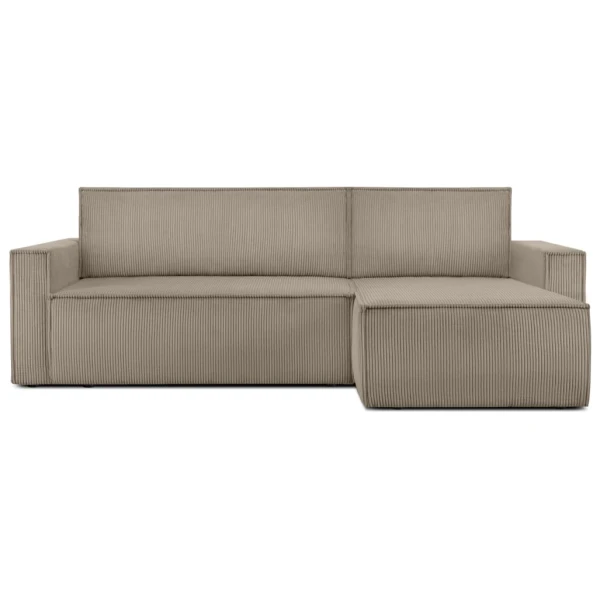 Ecksofa Big links/rechts, Schlaffunktion mit Cordbezug, Beige