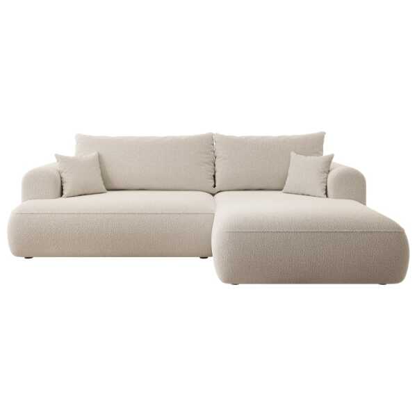 Ecksofa Boucle-Bezug Beige