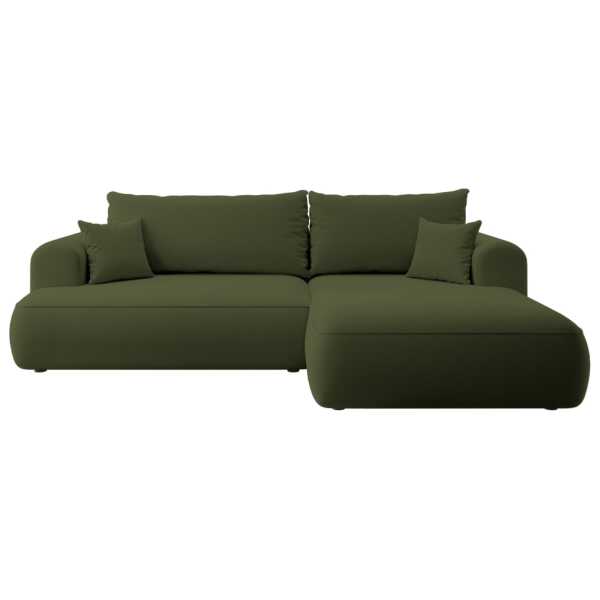 Ecksofa Easy-Clean-Veloursbezug Olivgrün