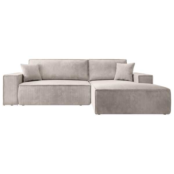 Ecksofa Farese Cordbezug Cremeweiß 267 cm