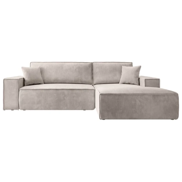 Ecksofa Farese Cordbezug Cremeweiß 267 cm