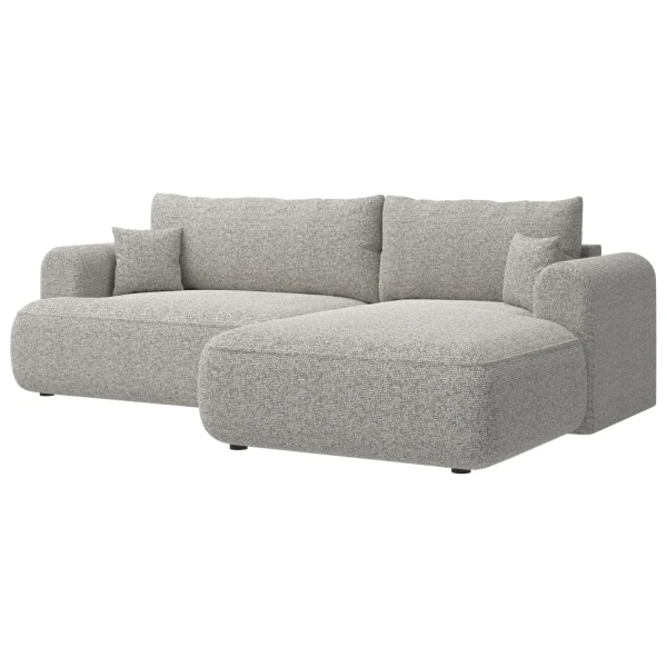 Ecksofa mit Schlaffunktion, Greige, rechtsseitig