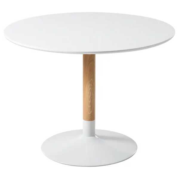 Esstisch Laud Ø 100cm Weiß/Weiß