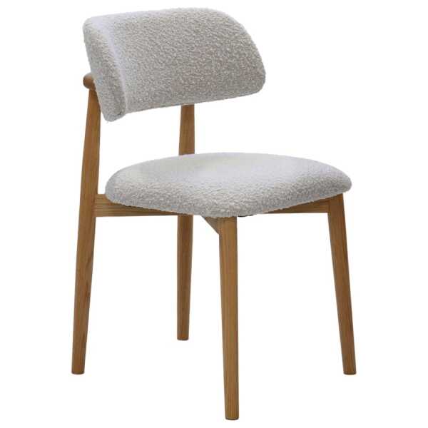 Esszimmerstuhl 2er Set 2er-set aus Stoff mit Eichenholz, beige