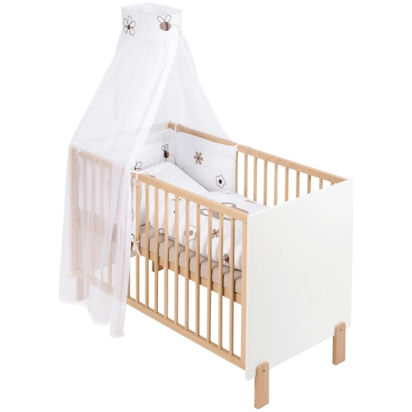 My Baby Lou GITTERBETT-KOMPLETTSET Braun, Natur, Weiß