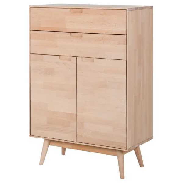 Highboard 80 x 115 x 40cm Beige/Buche Weißöl